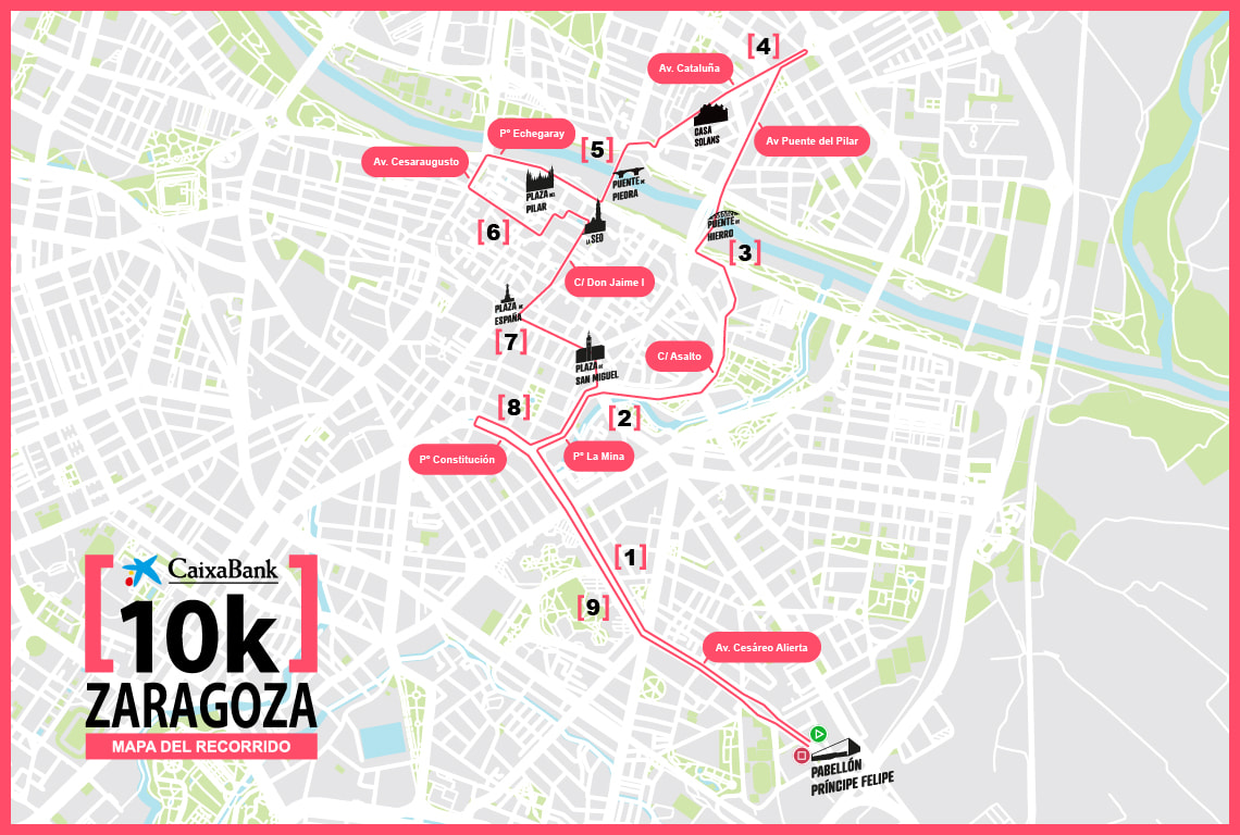 Mapa del recorrido 10K Zaragoza